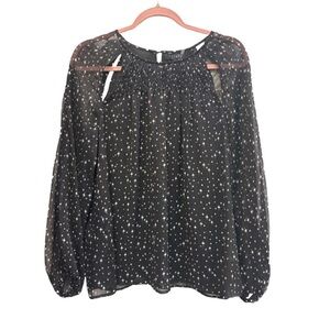 1.STATE black long sleeved starry night blouse with shoulder cut outs 🖤🖤